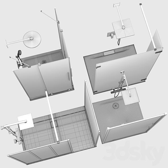 Showers Radaway. West One Bathrooms and Ideal set 124 3DSMax File - thumbnail 6