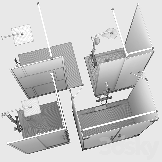 Showers Radaway West One Bathrooms and Ideal set 125 3DS Max Model - thumbnail 6