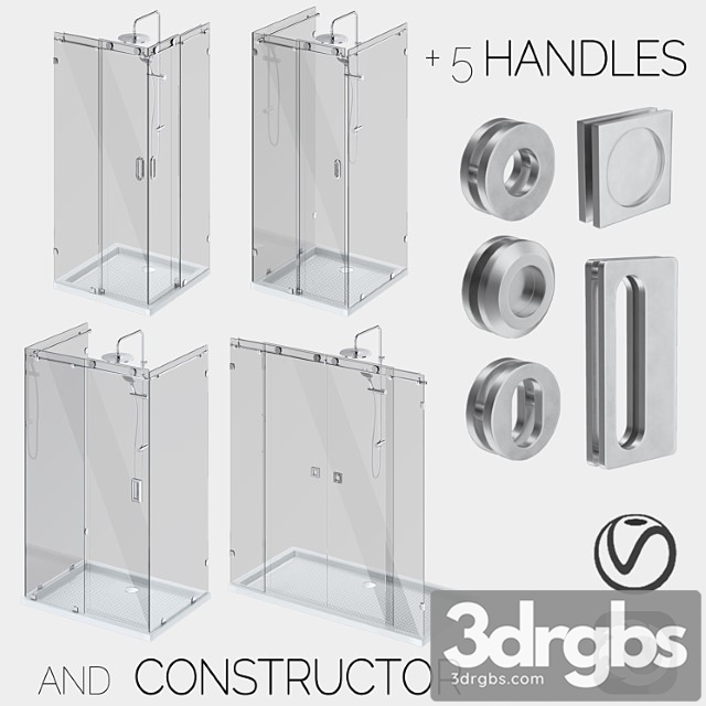 Sliding Glass Cabins Designer and Handle Set 3dsmax Download - thumbnail 1