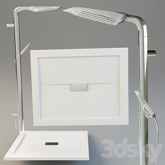 Teuco wilmotte shower tray and shower head teuco skidoo totem 3ds Max - thumbnail 1