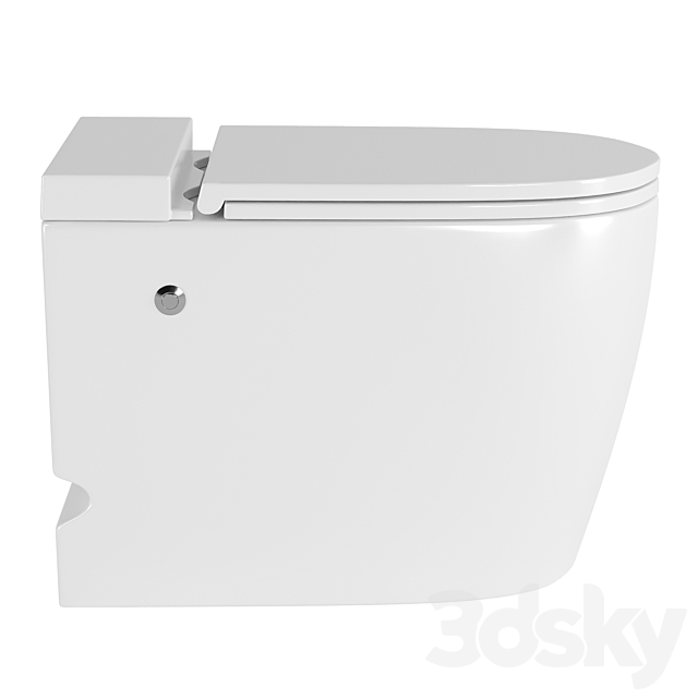 ABBER Bequem side-mounted toilet with pulse flush 3DS Max Model - thumbnail 3