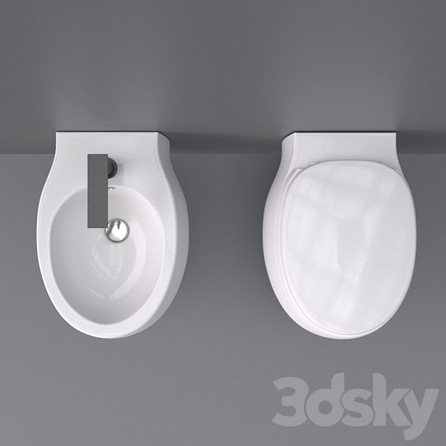 Agape Pear 2 WC and bidet wall-mounted 3ds Max - thumbnail 3