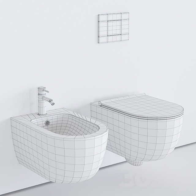 Alice Ceramica Unica Wall-Hung WC 3ds Max - thumbnail 3