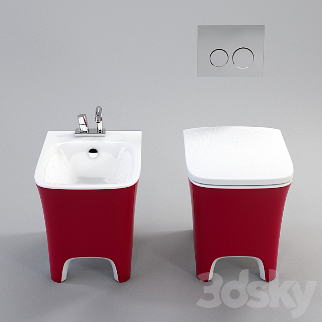 ARTCERAM COW (toilet + bidet) 3DS Max Model - thumbnail 2