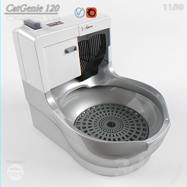 Automatic litter box CatGenie 120 3ds Max - thumbnail 1