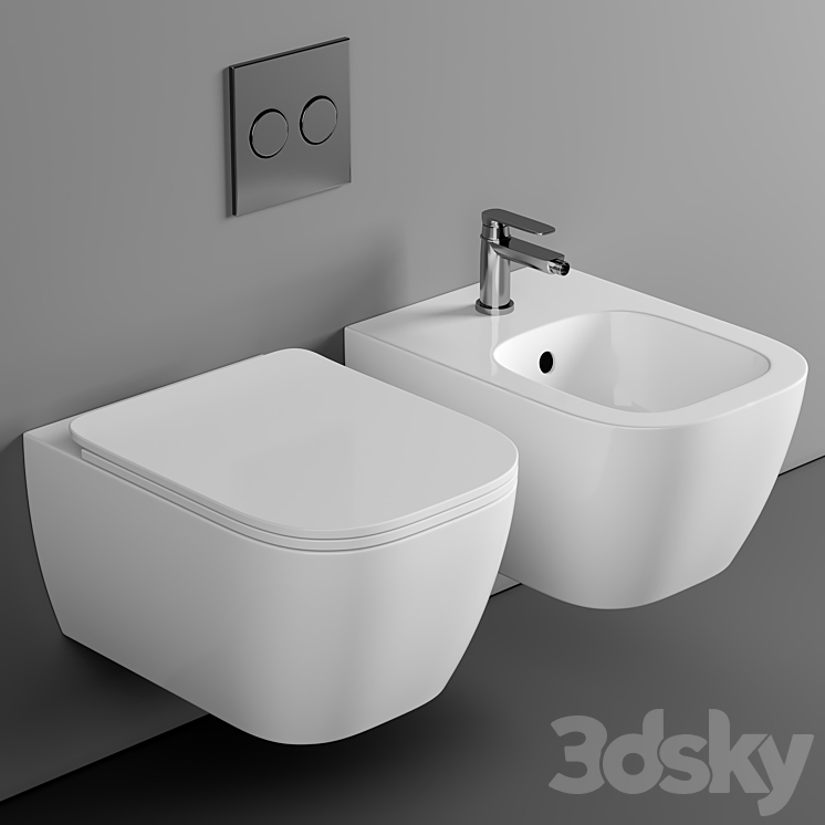 BagnoDesign Attache Rimless Wall Hung Toilet 3DS Max Model - thumbnail 1