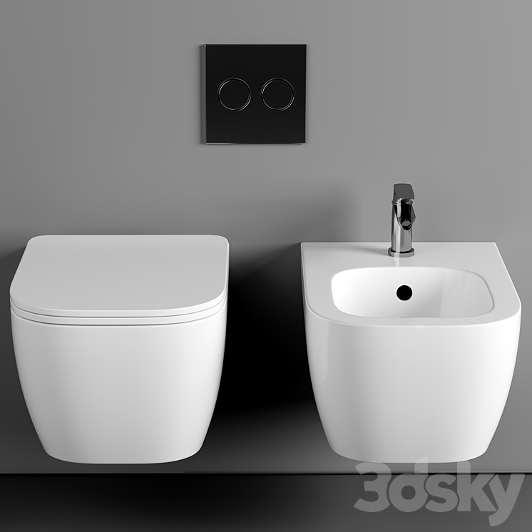 BagnoDesign Attache Rimless Wall Hung Toilet 3DS Max Model - thumbnail 2