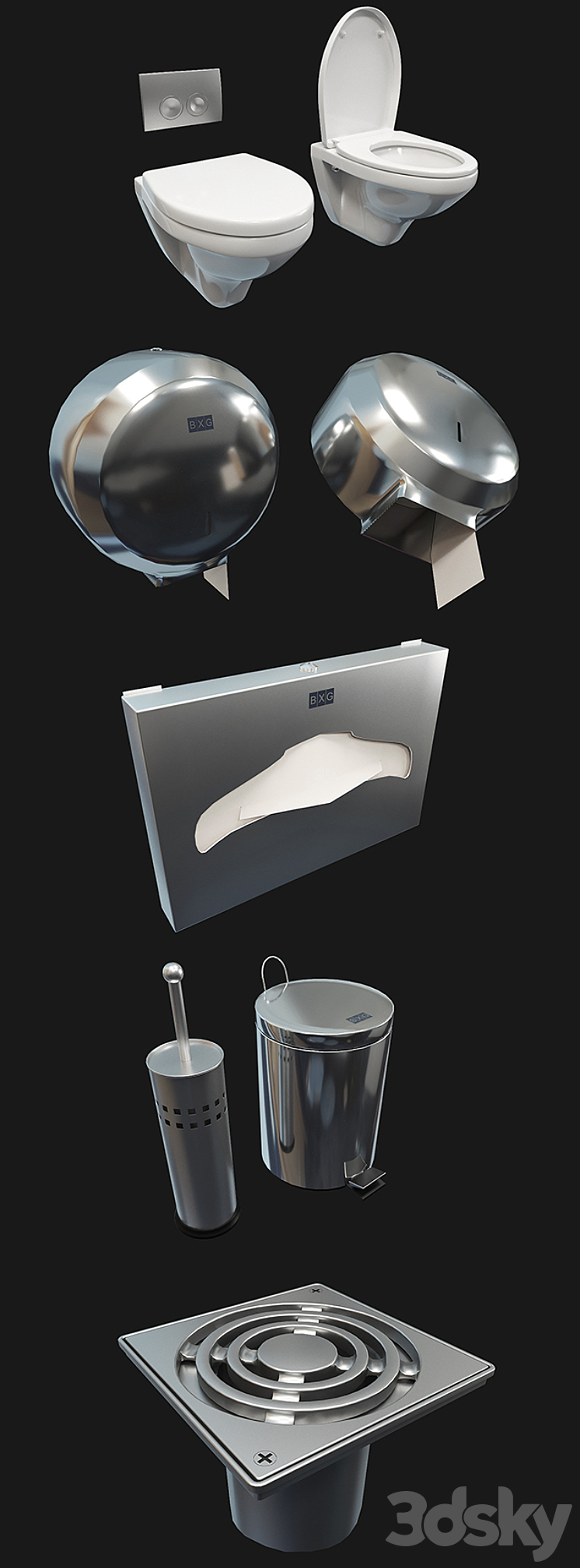 Bathroom accessories Jacob Delafon BXG TECE 3DS Max - thumbnail 2