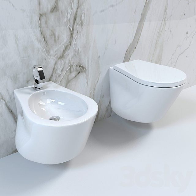 Bidet toilet NIC DESIDN (series PILLOW) 3ds Max - thumbnail 1