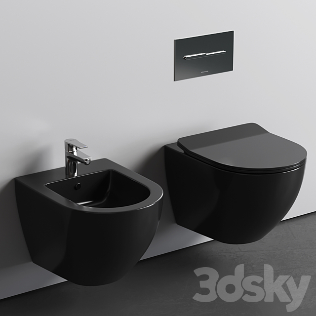 Bidet_Toilet bowl Ceramica Nova Metropol 3DS Max Model - thumbnail 2