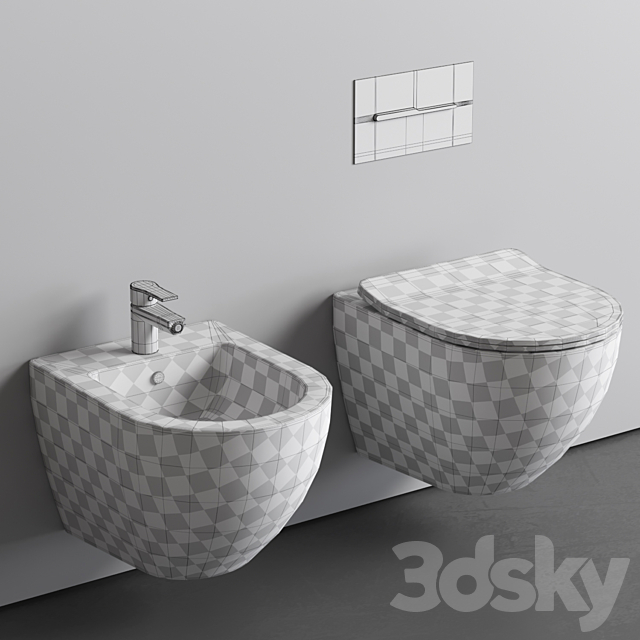 Bidet_Toilet bowl Ceramica Nova Metropol 3DS Max Model - thumbnail 3