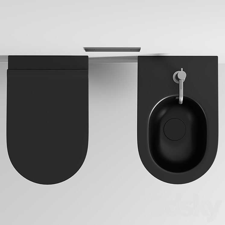 CATALANO NEW ZERO WALL HUNG WC 3DS Max Model - thumbnail 2