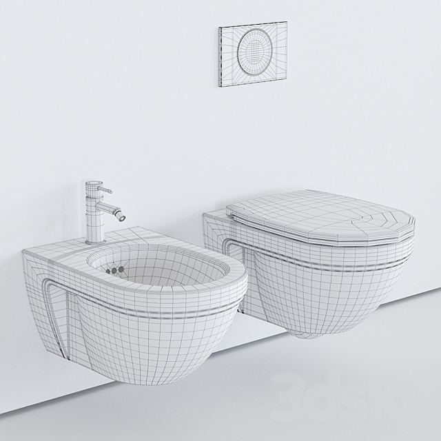 Ceramica Catalano Canova Royal Wall-Hang WC 3DS Max Model - thumbnail 3