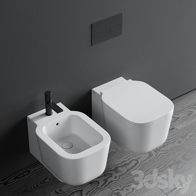 Ceramica Cielo Cubika Wall-Hung WC 3DS Max - thumbnail 2