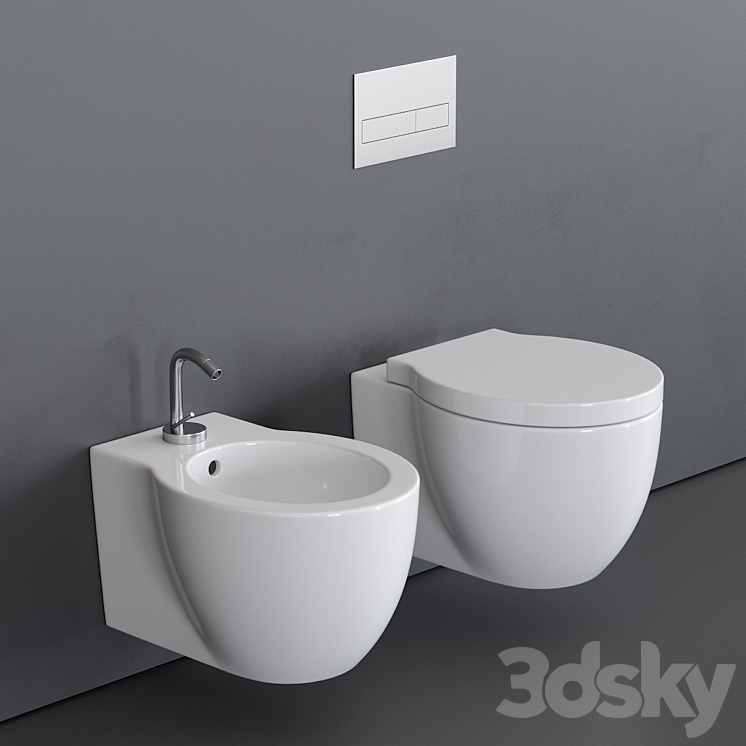 Ceramica Cielo Easy Evo Wall-Hung WC 3DS Max - thumbnail 1