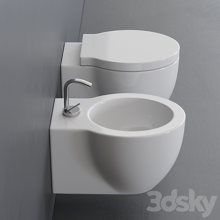 Ceramica Cielo Easy Evo Wall-Hung WC 3DS Max - thumbnail 2