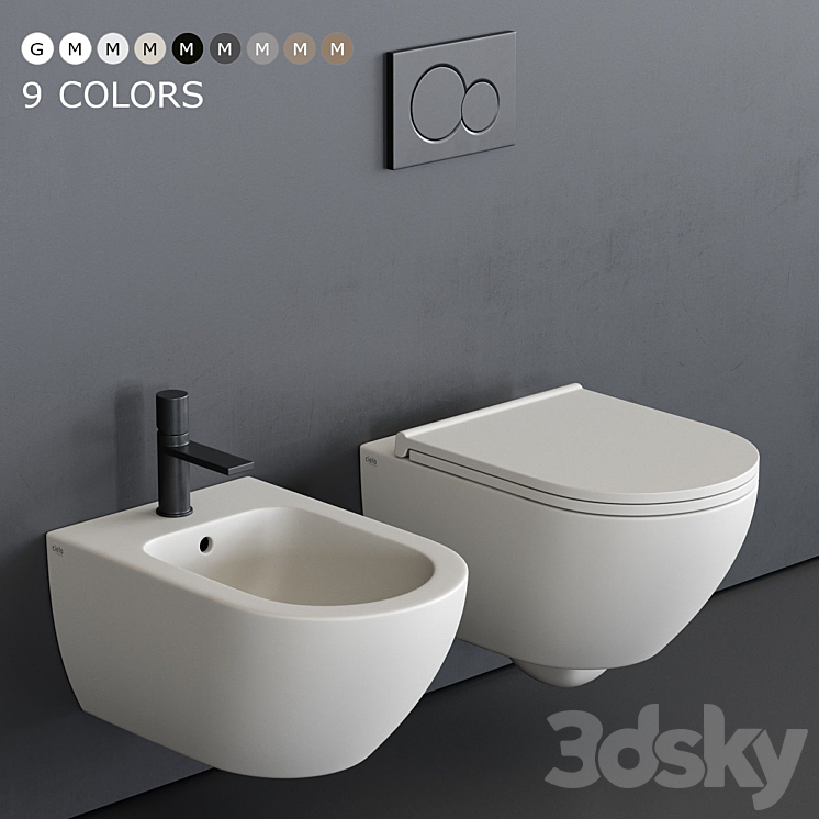 Ceramica Cielo Enjoy Wall-Hung WC 3DS Max - thumbnail 1