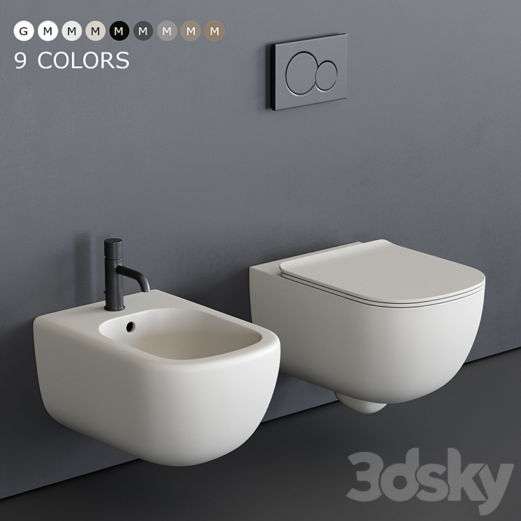 Ceramica Cielo Era Wall-Hung WC 3DS Max - thumbnail 1