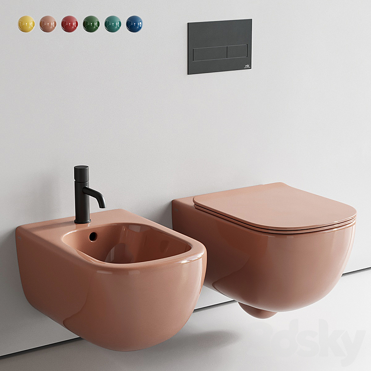 Ceramica Cielo Era Wall-Hung WC Set 2 3DS Max - thumbnail 1