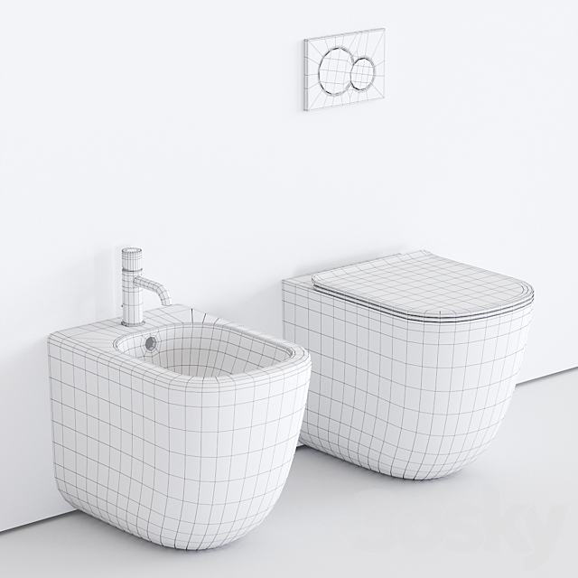 Ceramica Cielo Era WC 3DS Max Model - thumbnail 3