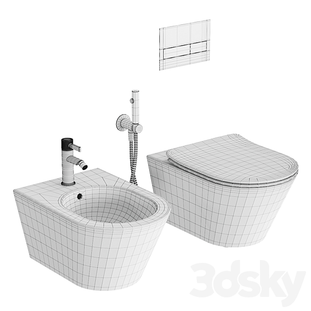 Ceramica Cielo Mare Wall-Hung WC 3DS Max Model - thumbnail 5