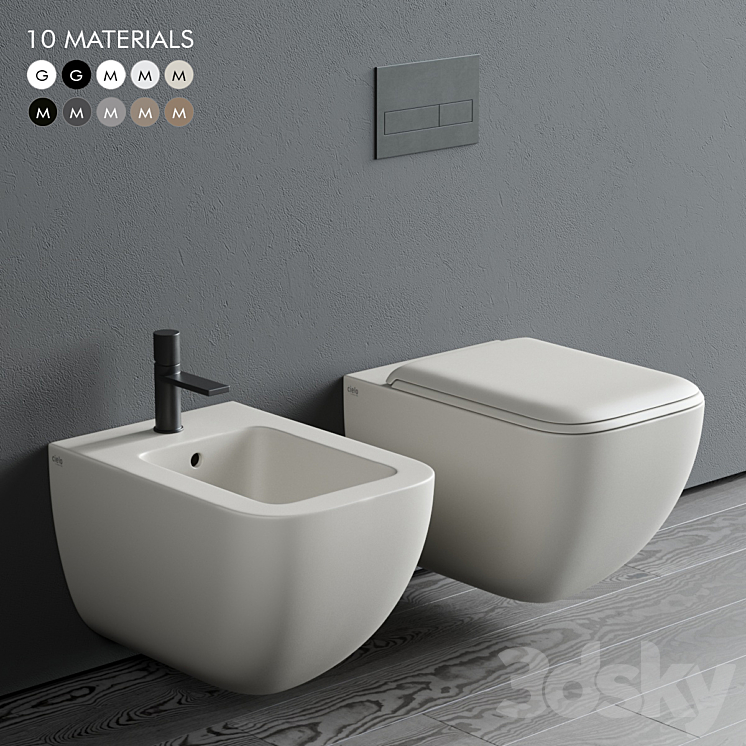 Ceramica Cielo Shui Comfort Wall-Hung WC 3DS Max - thumbnail 1