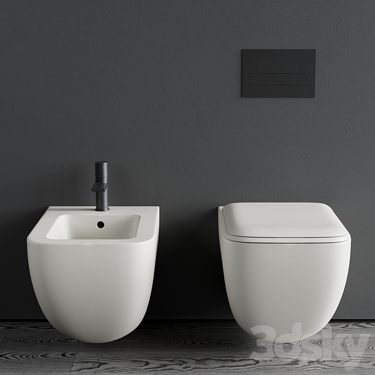 Ceramica Cielo Shui Comfort Wall-Hung WC 3DS Max - thumbnail 2