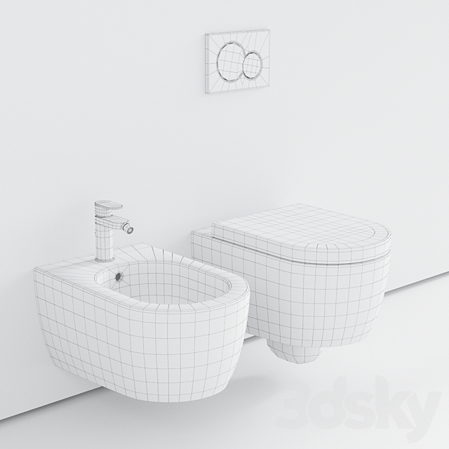 Ceramica Cielo Smile Wall-Hung WC 3DS Max Model - thumbnail 3