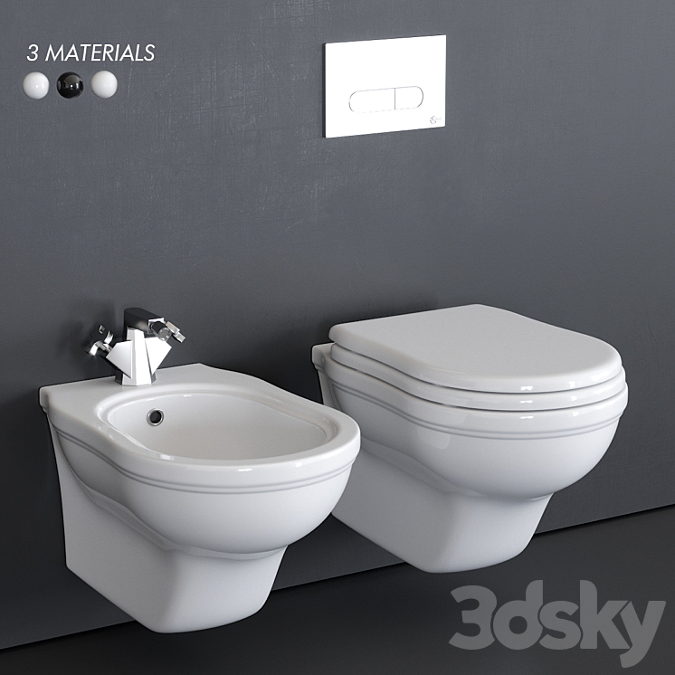 Ceramica Flaminia Efi Wall-Hung WC 3DS Max - thumbnail 1