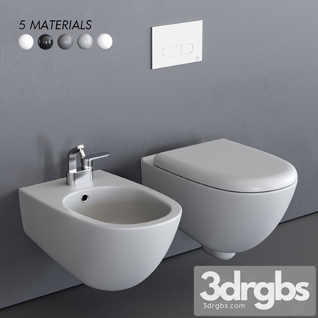 Ceramica Flaminia Spin Wall Hung Wc 2 3dsmax Download - thumbnail 1