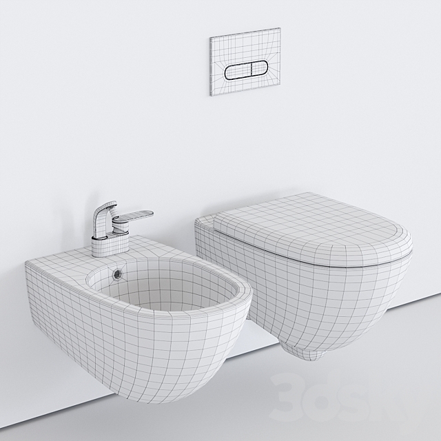 Ceramica Flaminia Spin Wall-Hung WC 3DS Max Model - thumbnail 5