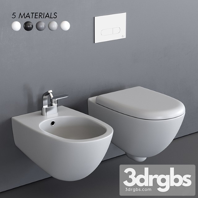 Ceramica Flaminia Spin Wall Hung Wc 3dsmax Download - thumbnail 1