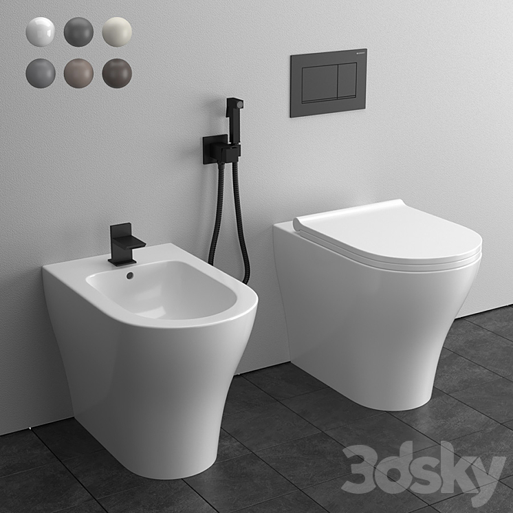 Cielo Enjoy e Amedeo Back to wall WC \/ Bidet 3DS Max - thumbnail 1