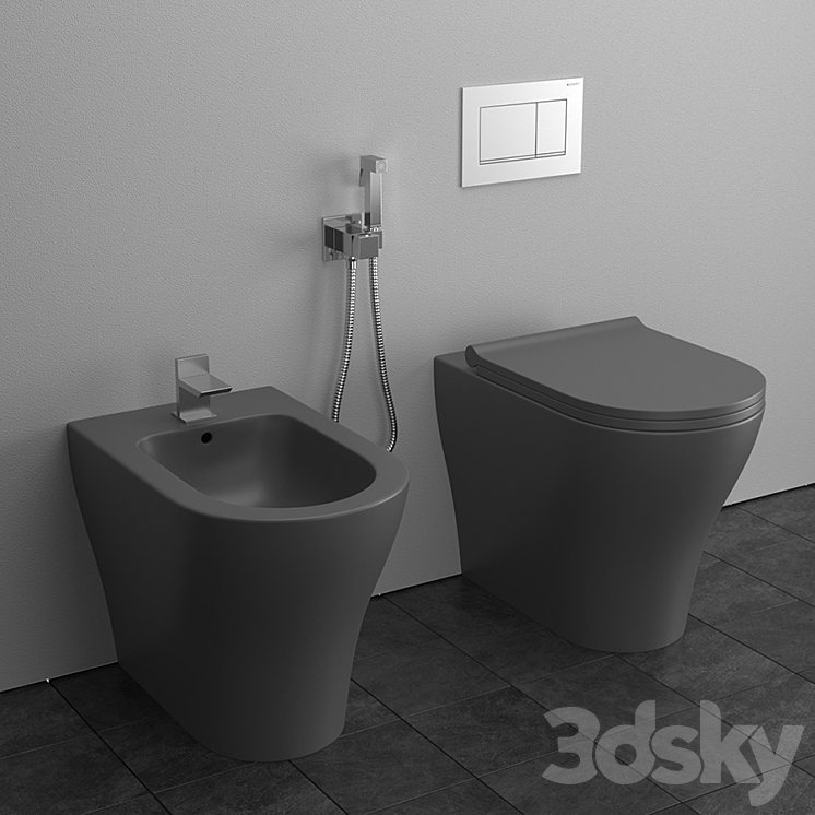 Cielo Enjoy e Amedeo Back to wall WC \/ Bidet 3DS Max - thumbnail 2