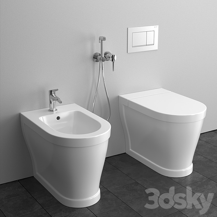 Cielo Opera Back to wall WC \/ Bidet 3DS Max - thumbnail 2