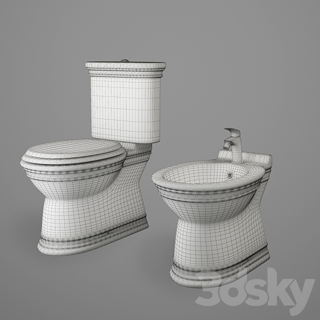 Della. Toilet bowl bidet Oskar 3ds Max - thumbnail 2