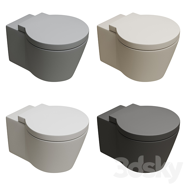 DURAVIT 021009 Wall-mounted toilets x4 3ds Max - thumbnail 1