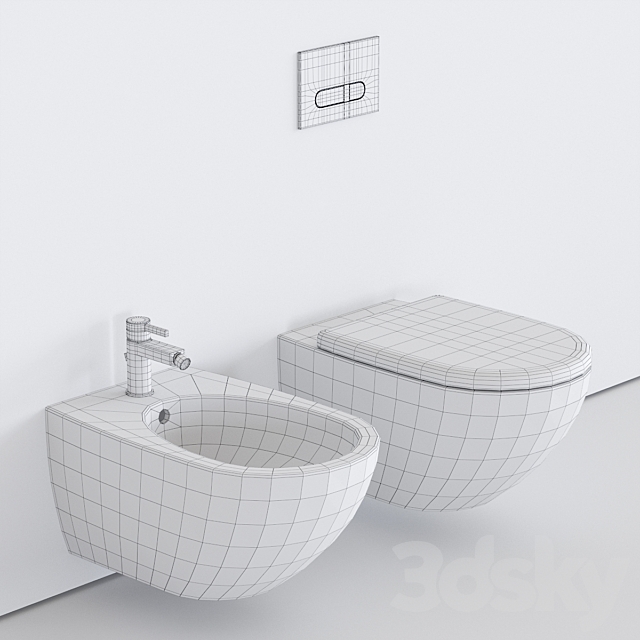 Duravit Architec Wall-hung WC 3ds Max - thumbnail 3