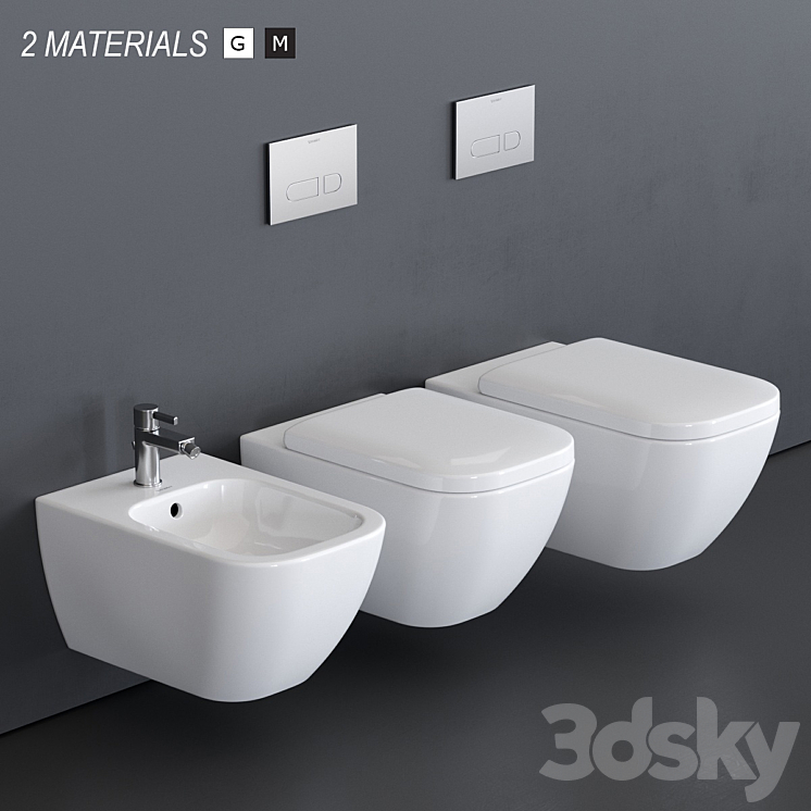 Duravit HAPPY D.2 Wall-hung WC 3DS Max - thumbnail 1