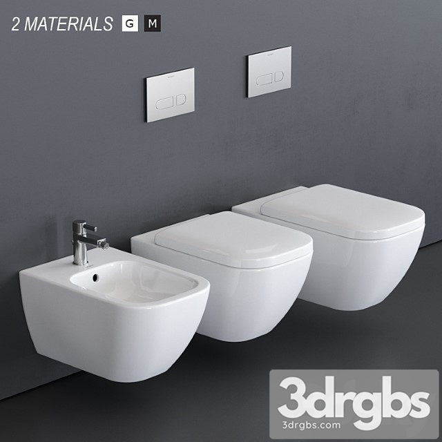 Duravit Happy D2 Wall Hung Wc 3dsmax Download - thumbnail 1