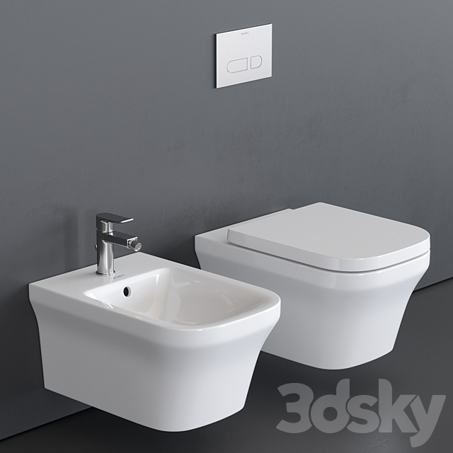 Duravit P3 Comforts Wall-hung WC 3ds Max - thumbnail 1