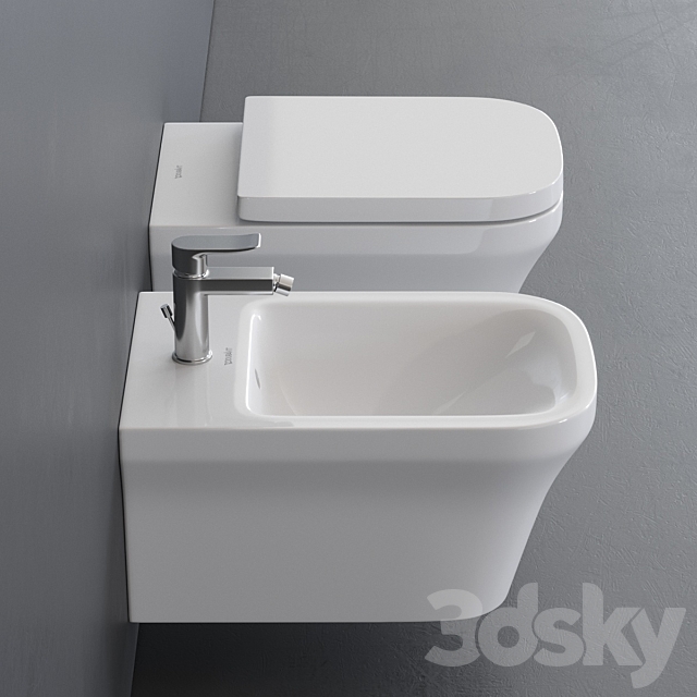 Duravit P3 Comforts Wall-hung WC 3ds Max - thumbnail 2