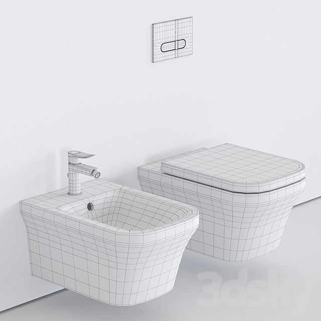 Duravit P3 Comforts Wall-hung WC 3ds Max - thumbnail 3