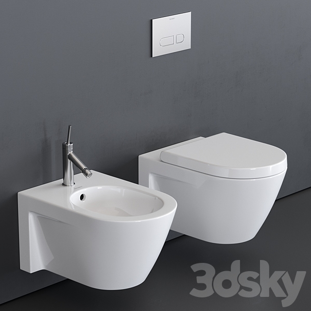 Duravit Starck 2 Wall-hung WC 3ds Max - thumbnail 1