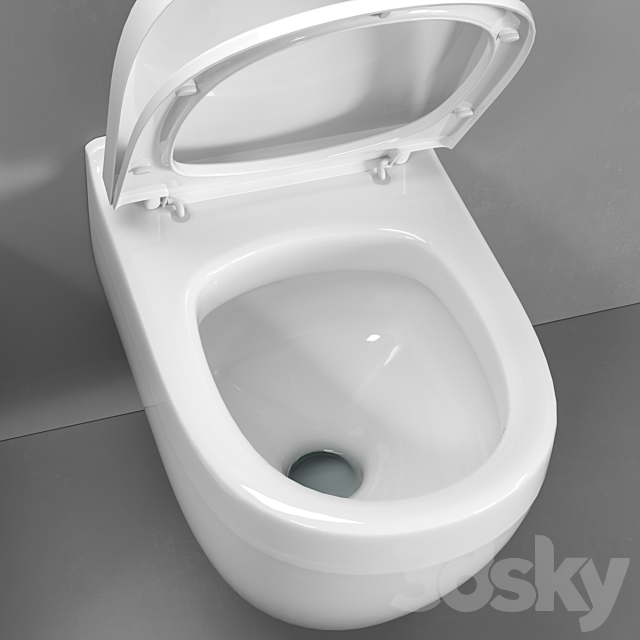 Duravit Starck 3 wall-hung toilet and bidet 3DS Max Model - thumbnail 5