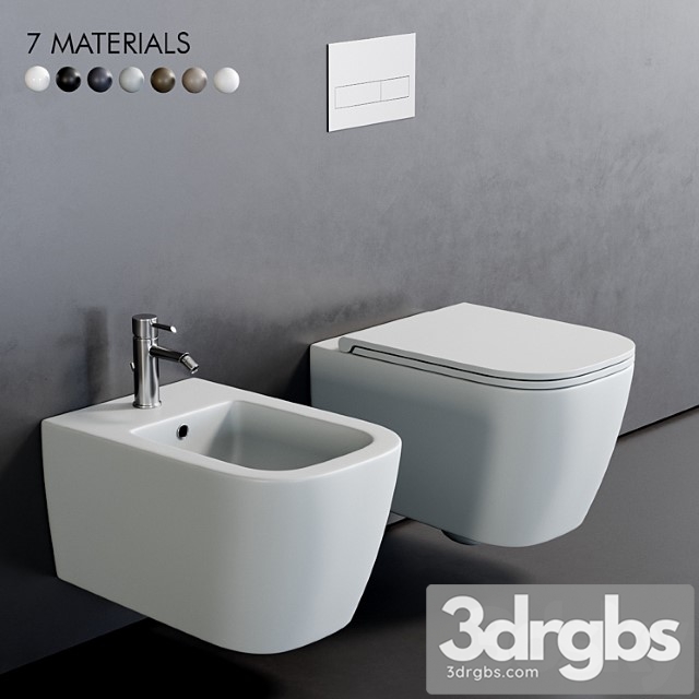 Esedra by Sdr Ceramiche Quadra Wall Hung Wc 2 3dsmax Download - thumbnail 1