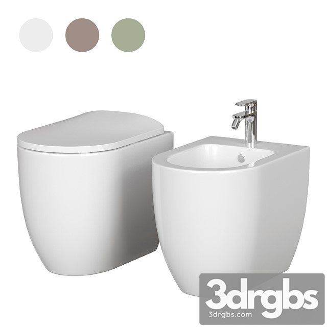 Floor standing toilet and bidet artceram monet - thumbnail 1