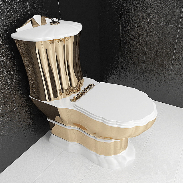 Floorstanding WC Gold classic 3ds Max - thumbnail 1