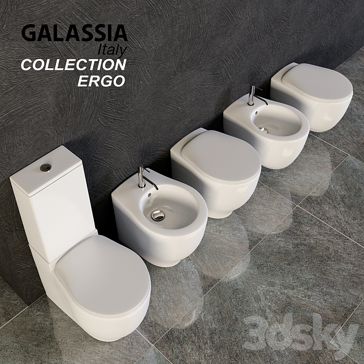 Gallasia Ergo toilet bidet 3DS Max - thumbnail 1