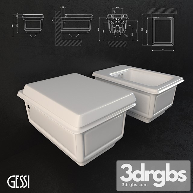 Gessi Eleganza Sanitaryware 3dsmax Download - thumbnail 1